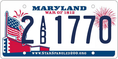 MD license plate 2AB1770