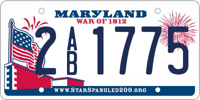 MD license plate 2AB1775