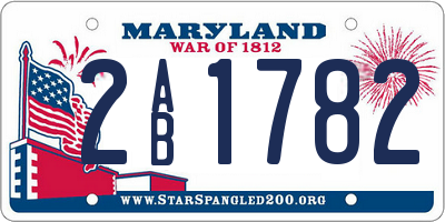 MD license plate 2AB1782