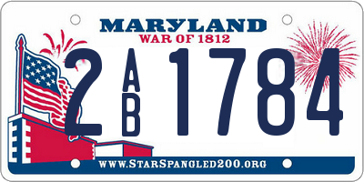 MD license plate 2AB1784