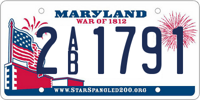 MD license plate 2AB1791