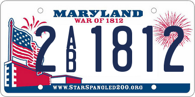MD license plate 2AB1812