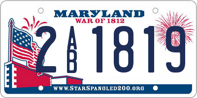 MD license plate 2AB1819