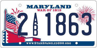 MD license plate 2AB1863
