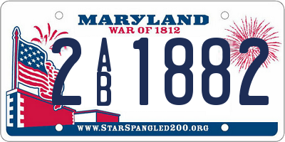 MD license plate 2AB1882
