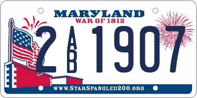 MD license plate 2AB1907