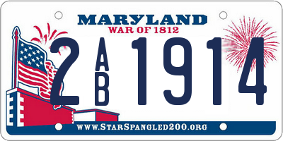 MD license plate 2AB1914