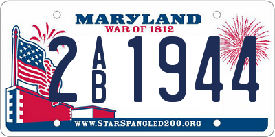 MD license plate 2AB1944