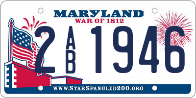 MD license plate 2AB1946