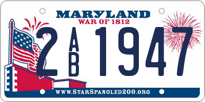 MD license plate 2AB1947