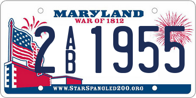 MD license plate 2AB1955