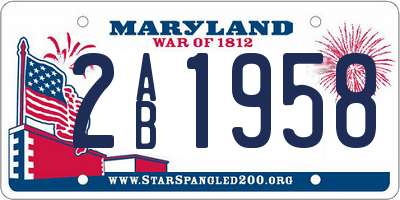 MD license plate 2AB1958
