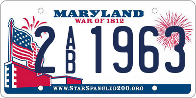 MD license plate 2AB1963