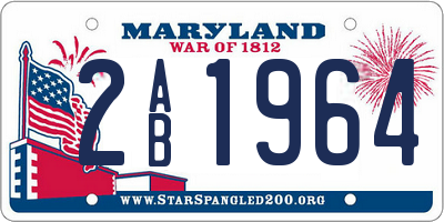MD license plate 2AB1964