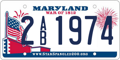 MD license plate 2AB1974
