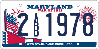 MD license plate 2AB1978
