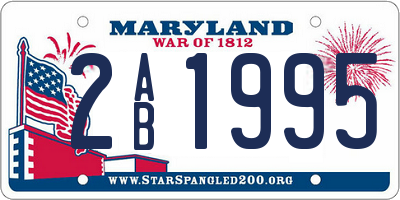 MD license plate 2AB1995