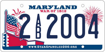 MD license plate 2AB2004