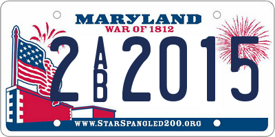 MD license plate 2AB2015