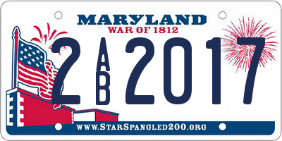 MD license plate 2AB2017