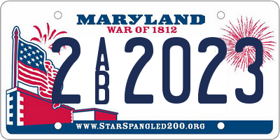 MD license plate 2AB2023