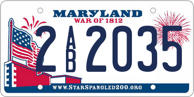 MD license plate 2AB2035