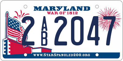 MD license plate 2AB2047