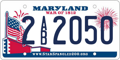 MD license plate 2AB2050