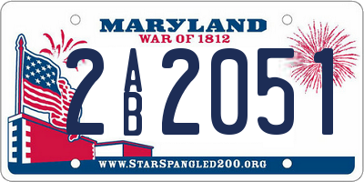 MD license plate 2AB2051