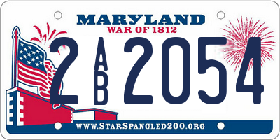 MD license plate 2AB2054