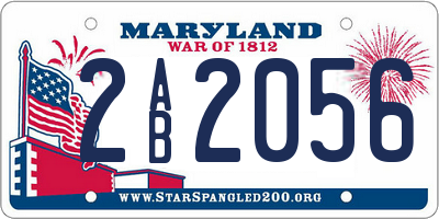 MD license plate 2AB2056