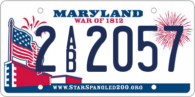 MD license plate 2AB2057