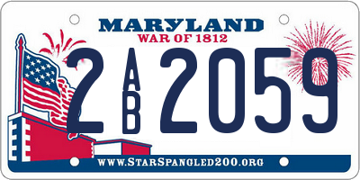 MD license plate 2AB2059