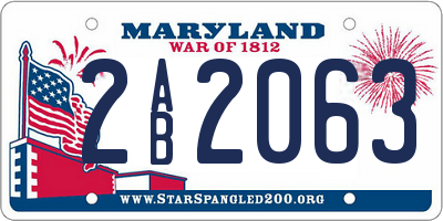 MD license plate 2AB2063