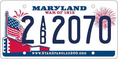 MD license plate 2AB2070