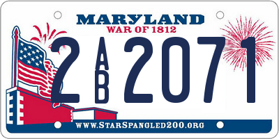 MD license plate 2AB2071