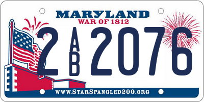 MD license plate 2AB2076