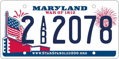 MD license plate 2AB2078