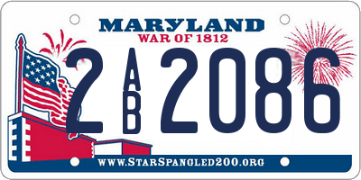 MD license plate 2AB2086