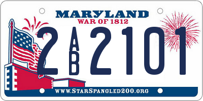 MD license plate 2AB2101