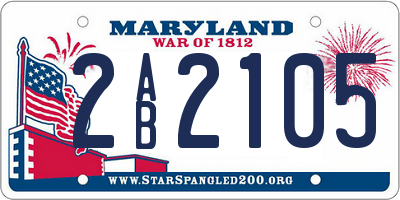 MD license plate 2AB2105