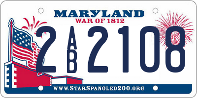 MD license plate 2AB2108