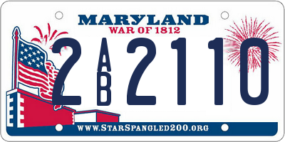 MD license plate 2AB2110