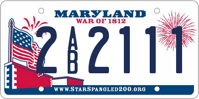 MD license plate 2AB2111