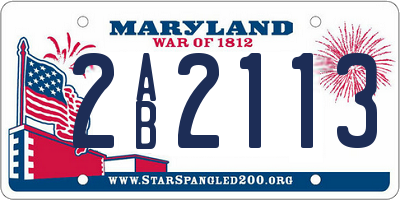 MD license plate 2AB2113