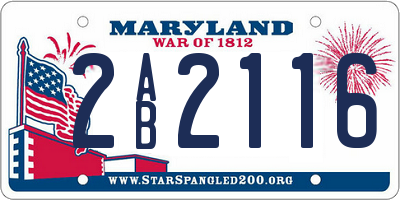 MD license plate 2AB2116