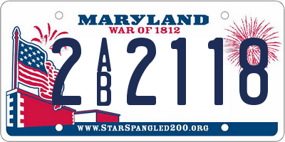 MD license plate 2AB2118