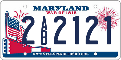 MD license plate 2AB2121