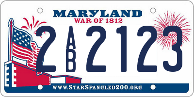 MD license plate 2AB2123