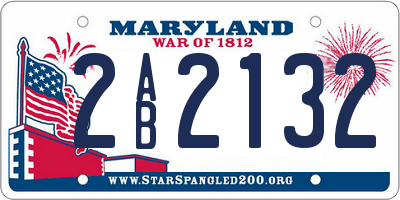 MD license plate 2AB2132